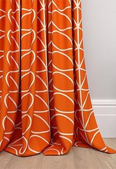 Orla Kiely Jumbo Linear Stem, Persimmon - Made to Measure Curtains